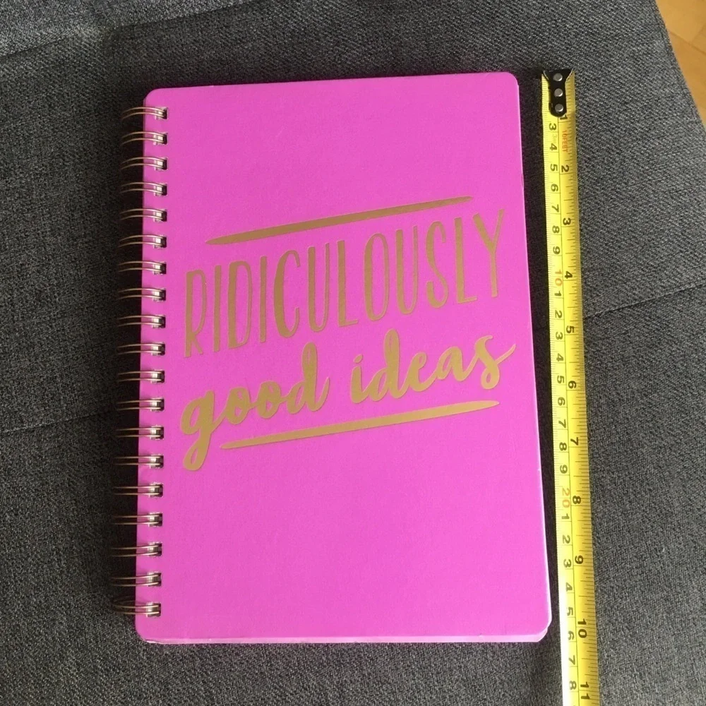“RIDICULOUSLY good ideas” Spiral Bound, Lined Journal, Pink, White, 120 pages